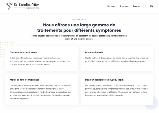 Chiropraticienne Caroline Vitez siteweb